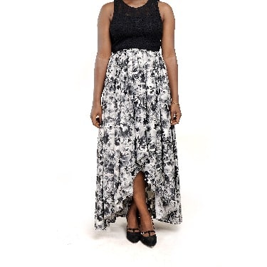 Satin High Low Skirt
