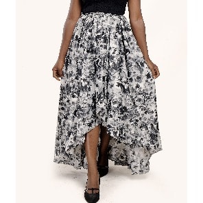 Satin High Low Skirt