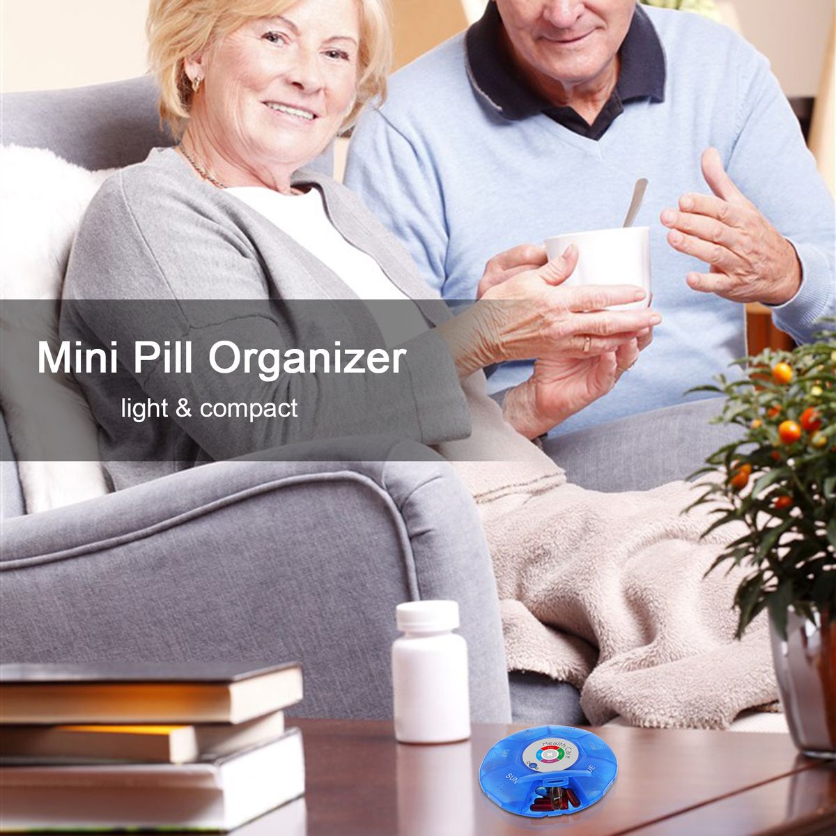 Portable Pill Organizer Pill Box Case Electronic Timer Alarm