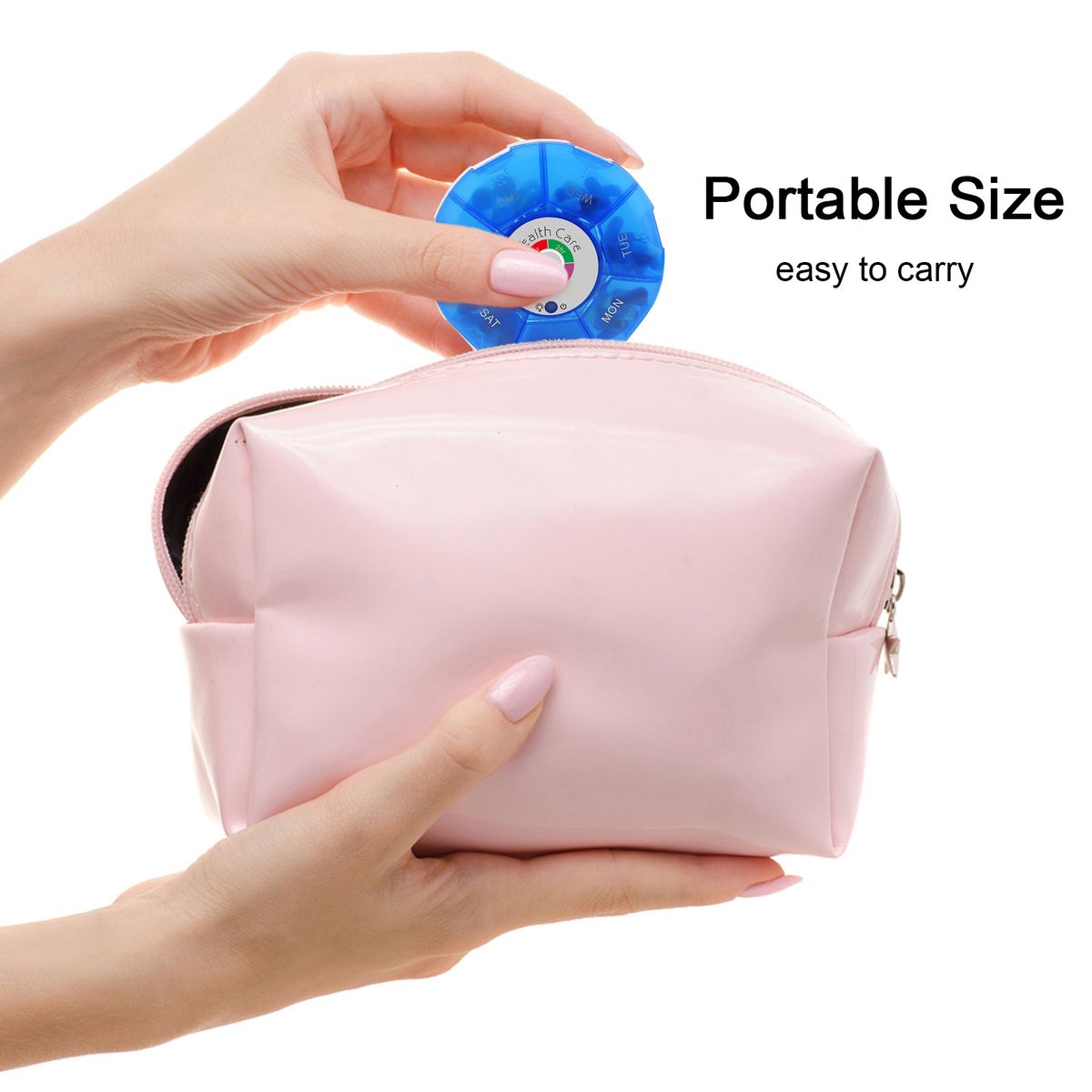 Portable Pill Organizer Pill Box Case Electronic Timer Alarm