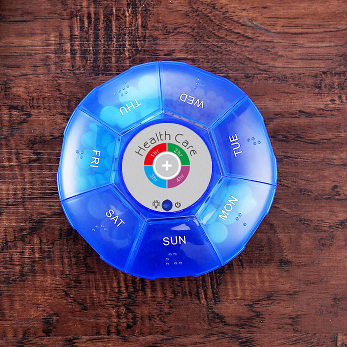Portable Pill Organizer Pill Box Case Electronic Timer Alarm