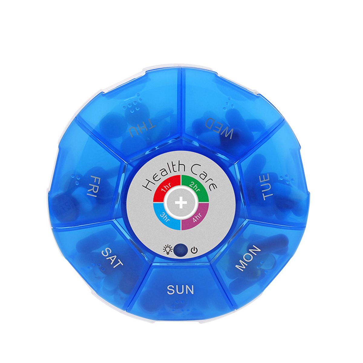 Portable Pill Organizer Pill Box Case Electronic Timer Alarm
