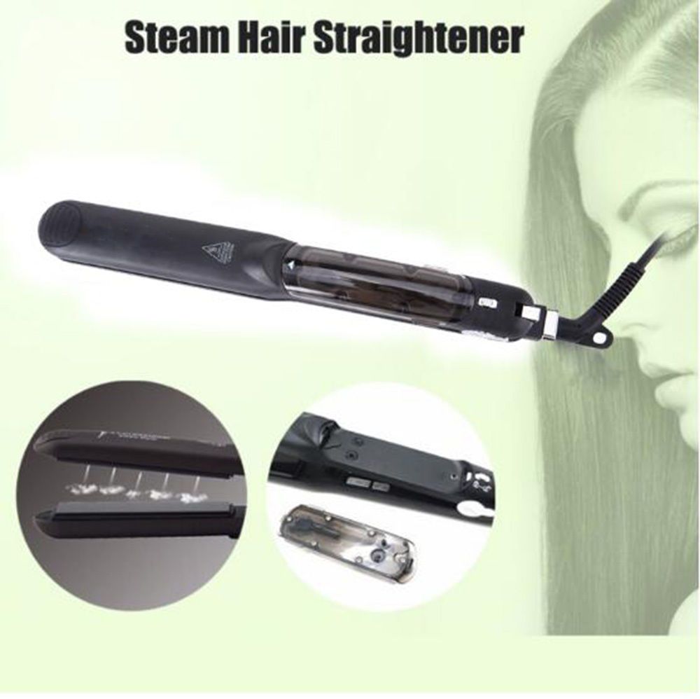 Hair Steam Straightener Ceramic Steam Flat Iron Vapor Plate