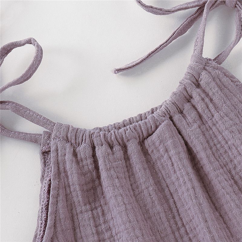 Baby Girls Sling Dress Ruffle Hem Sundress -Purple