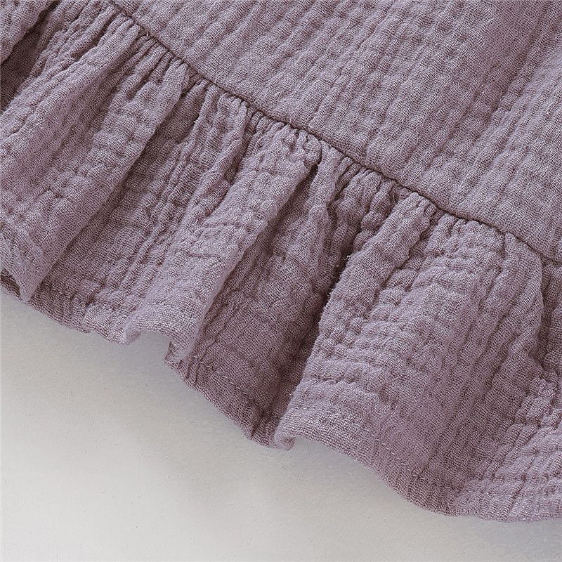 Baby Girls Sling Dress Ruffle Hem Sundress -Purple