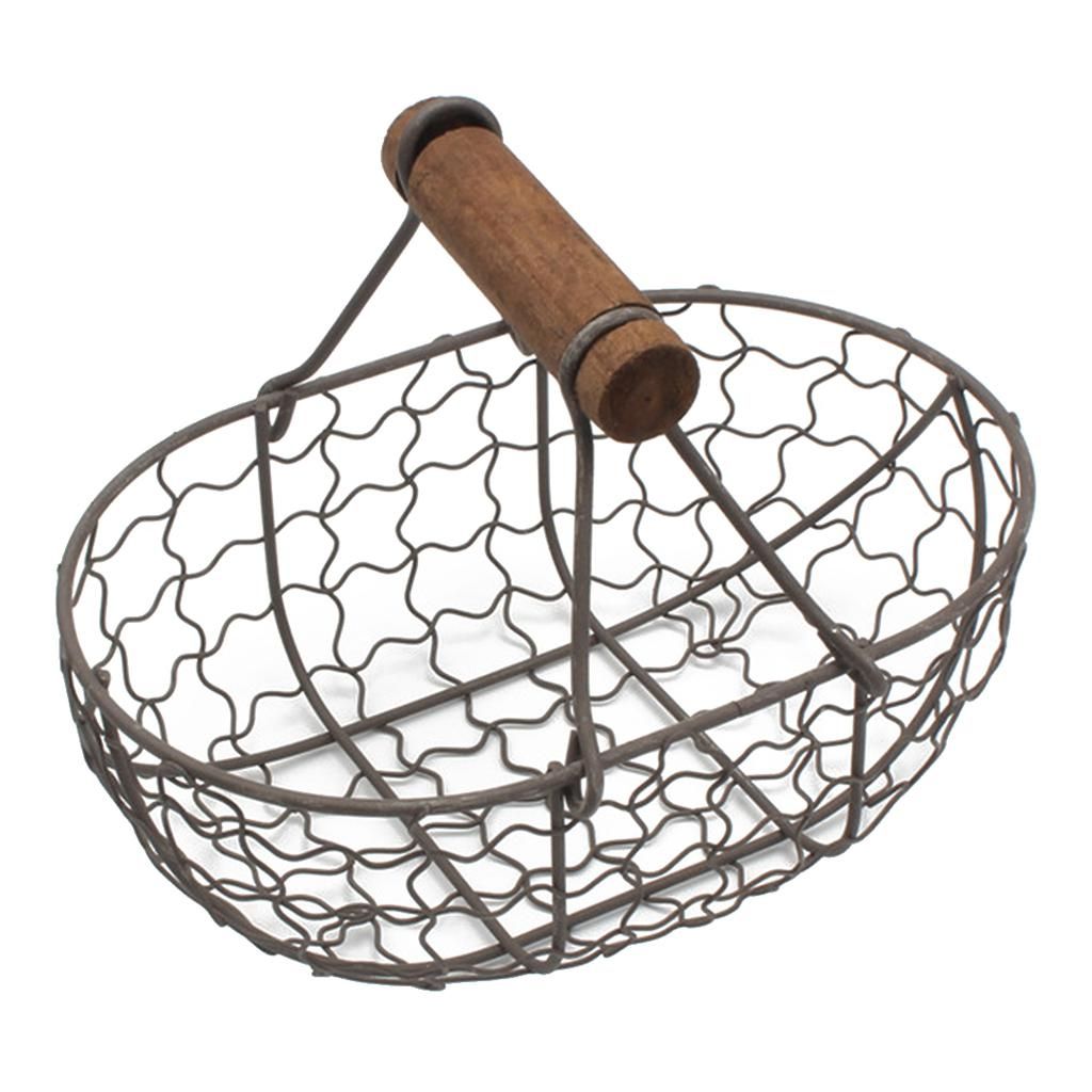 Metal Wire Kitchen Bread Basket Food Storage Basket Vegetables Black