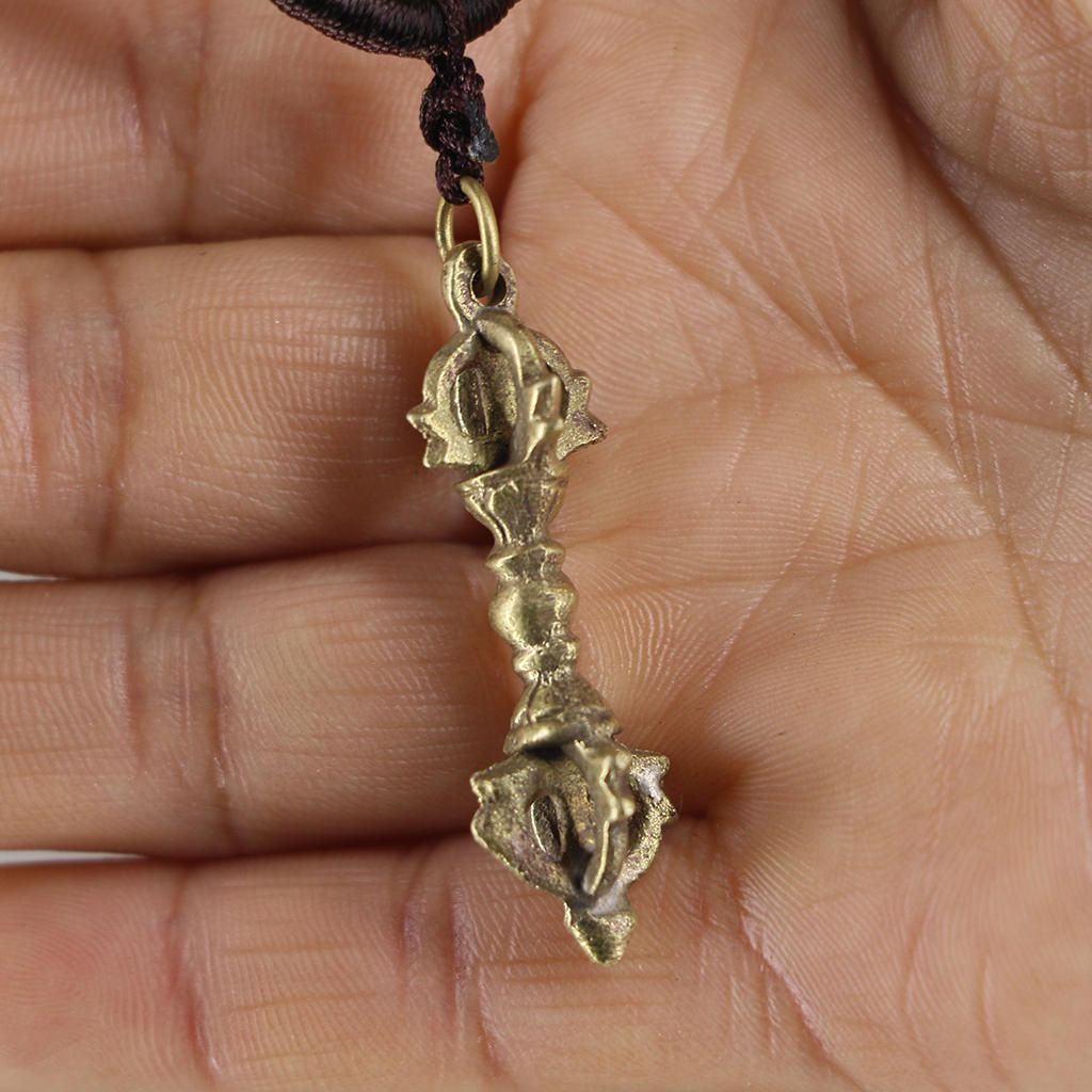 Ancient Golden Pure Antique Copper Dorje Phurpa Pendant Magic Amulet