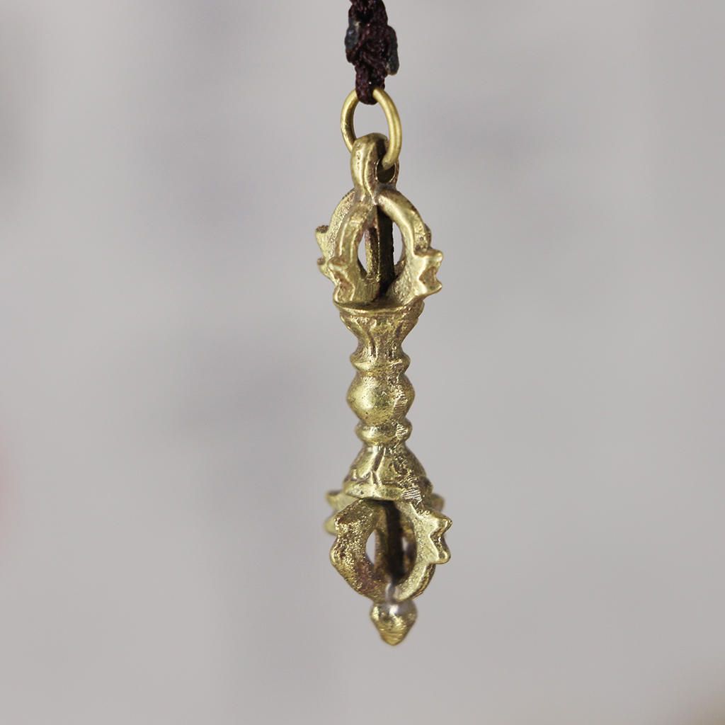 Ancient Golden Pure Antique Copper Dorje Phurpa Pendant Magic Amulet