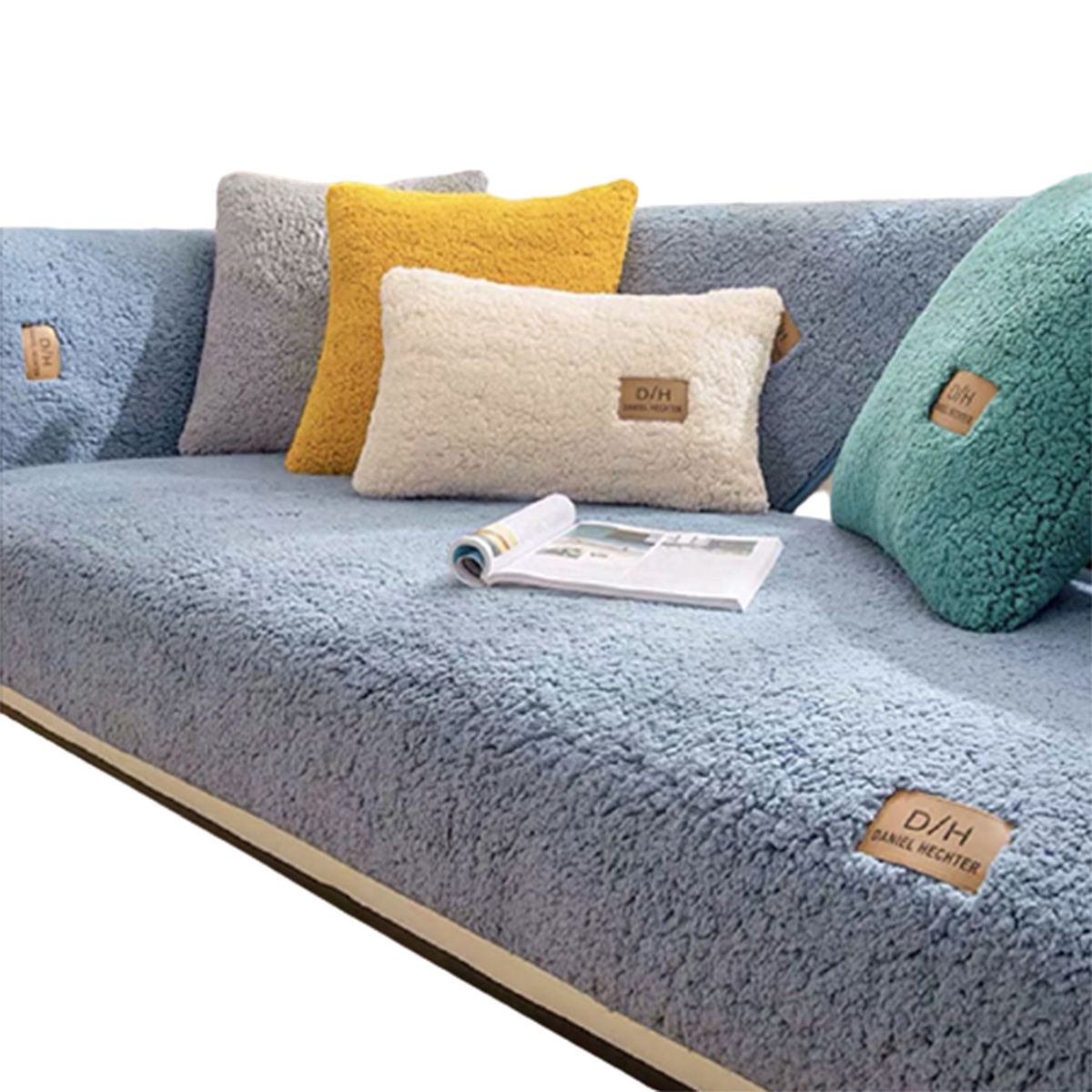 Autumn Winter Thick Sofa Couch Cover Living Room-Light Blue