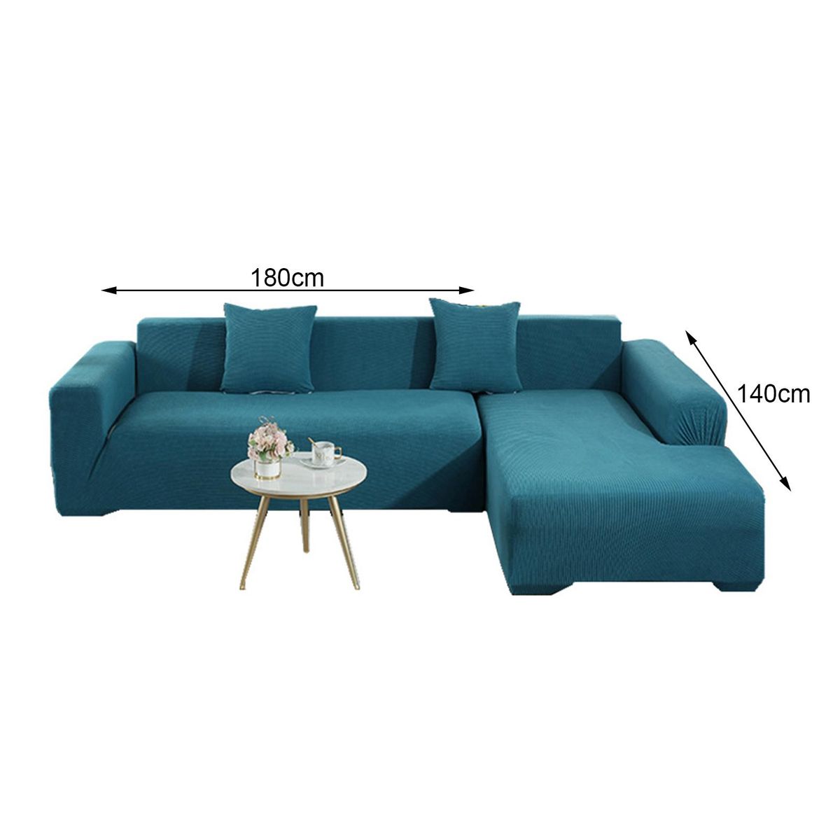 1 Set Sofa Cover Thicken Scratch Resistant Solid-Light Grey