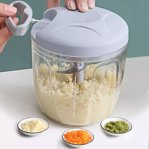 Garlic Chopper Manual Rotate Vegetable Chopper Slicer 900ml