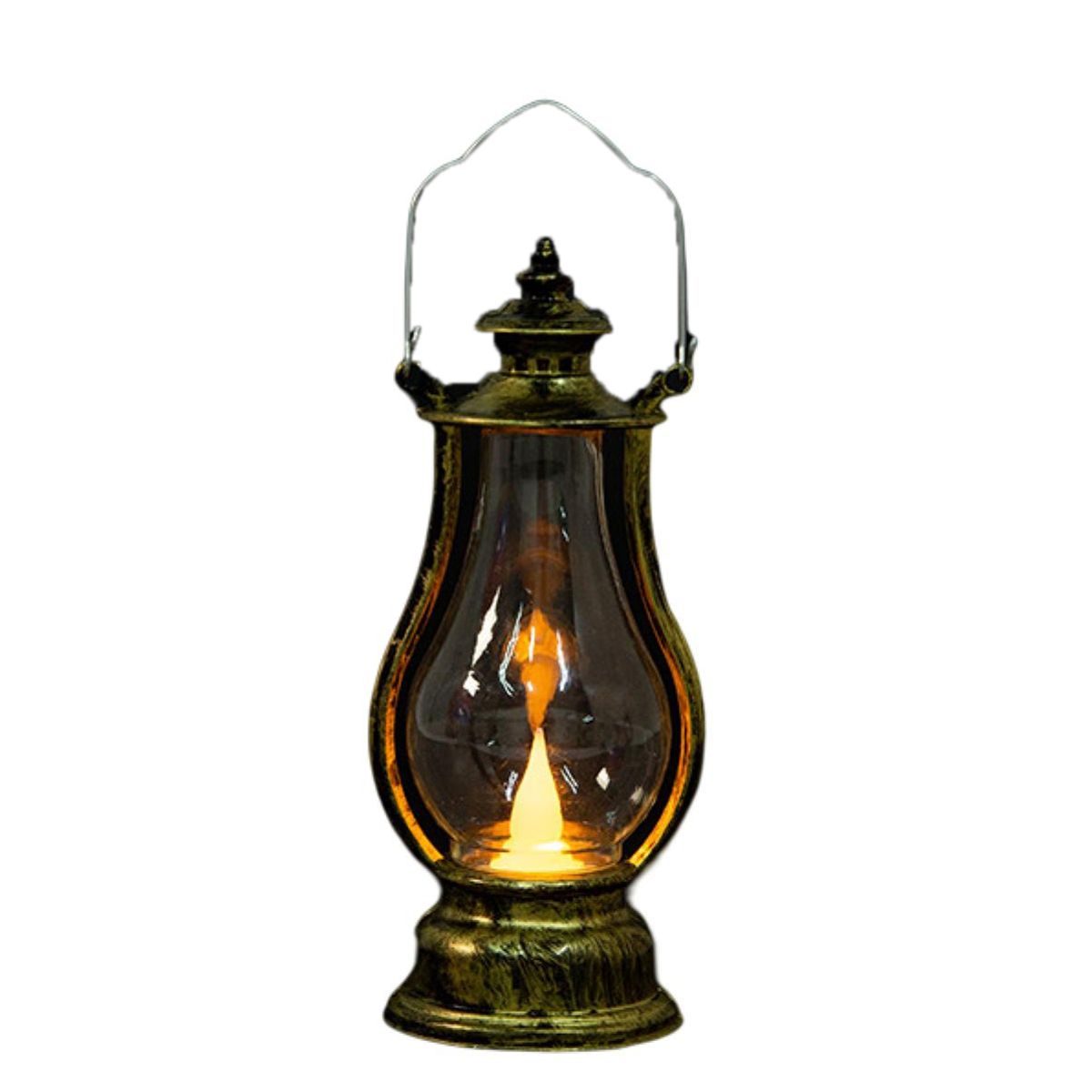 Desktop Lantern Hanging LED Lantern Lamp Antique Gold