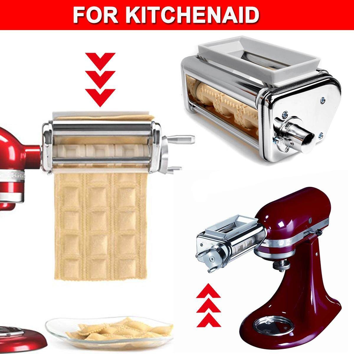Steel Pasta Lasagna Spaghetti Tagliatelle Ravioli Maker Machine For KitchenAid