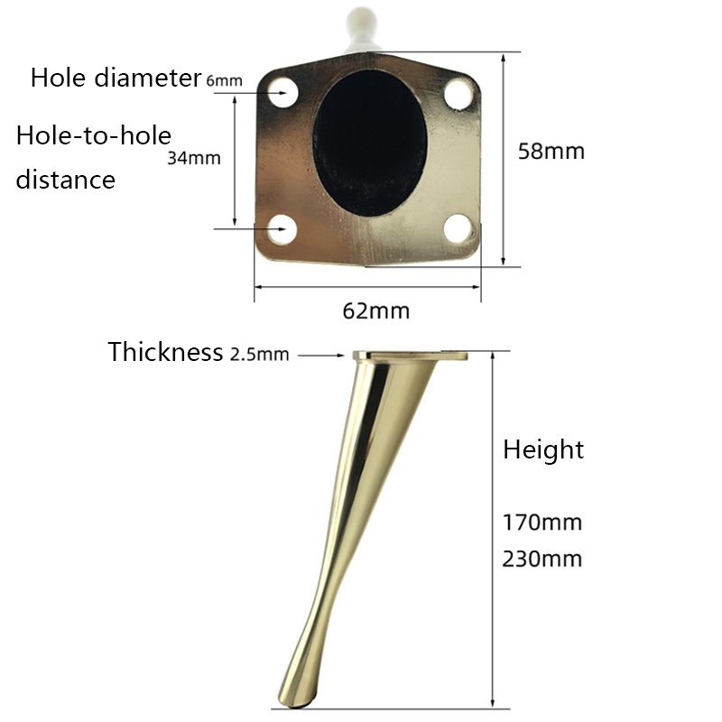 Metal Furniture Tilt Support Legs, Height: 23cm