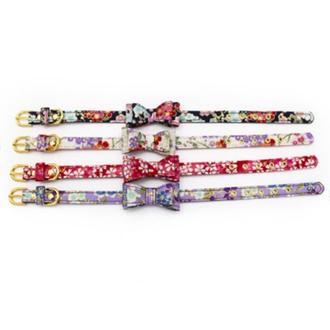 Outdoor Adjustable Pet Leash Soft Fiber Training Butterfly Bow Pets Collar