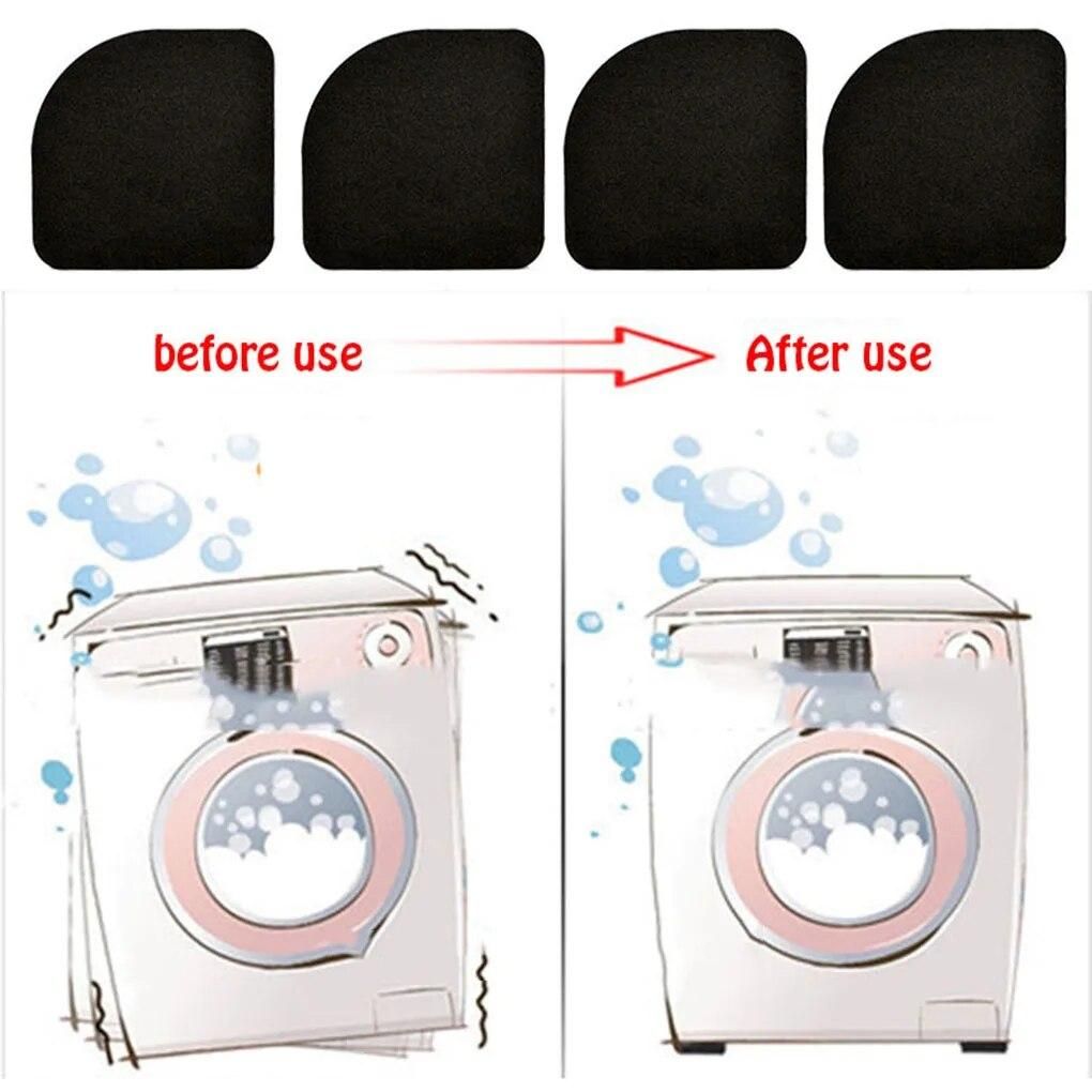 4-16Pcs Multifunction Washing Machine Shock Mute Pads Black Refrigerator Non-slip Anti-vibration Mats Bathroom Accessories