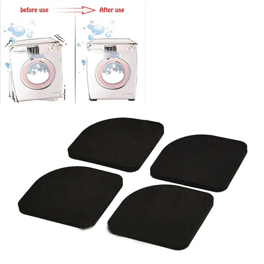 4-16Pcs Multifunction Washing Machine Shock Mute Pads Black Refrigerator Non-slip Anti-vibration Mats Bathroom Accessories