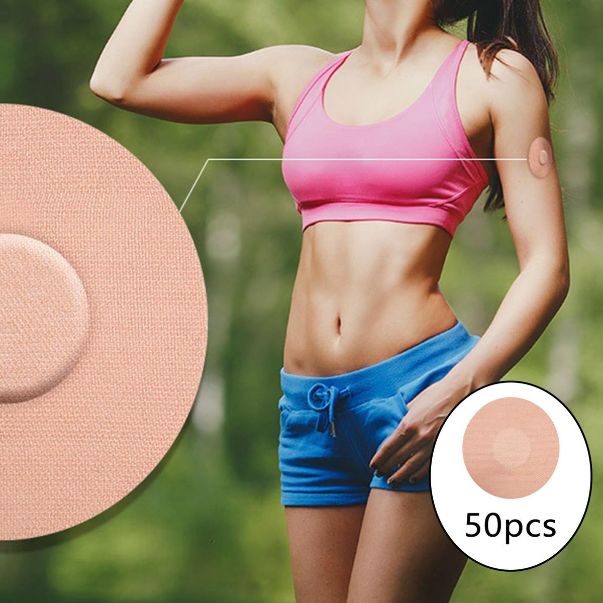 50pcs Adhesive Patch Sensor Cover CGM Patches Waterproof