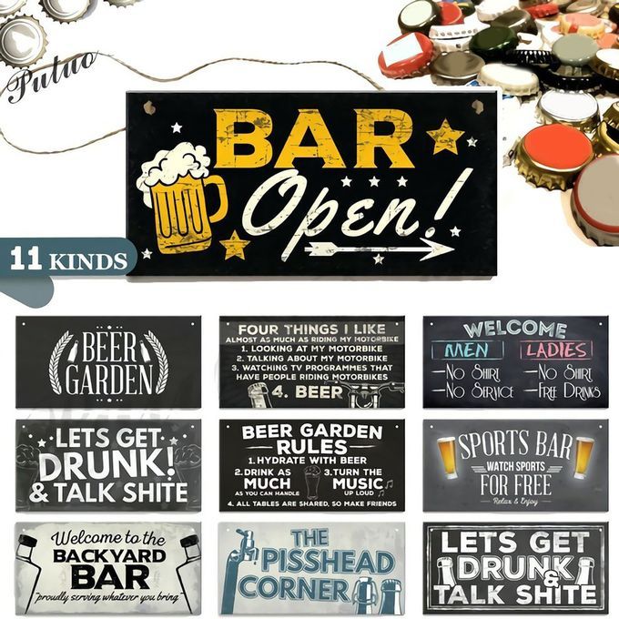 Bar Signs Wooden Hanging Wall Plaques Sign Pub Sign Shed  Ave Bar De Oration9