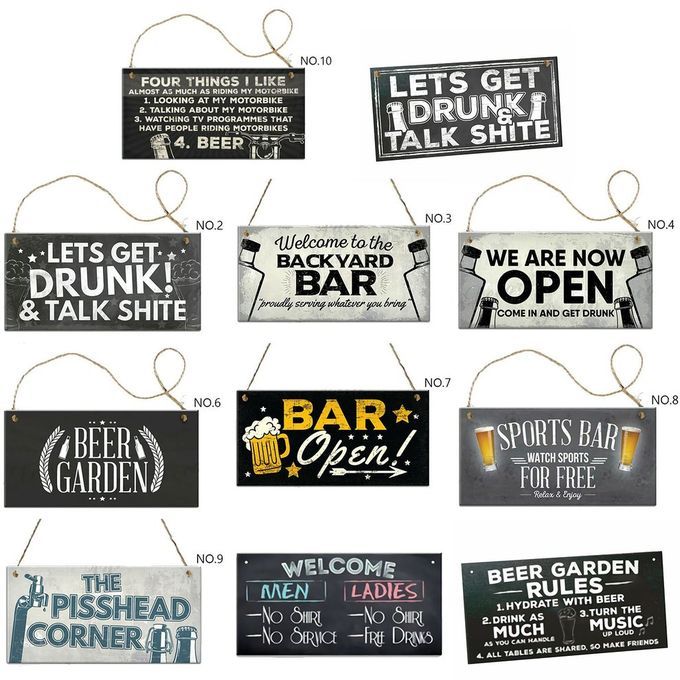 Bar Signs Wooden Hanging Wall Plaques Sign Pub Sign Shed  Ave Bar De Oration9