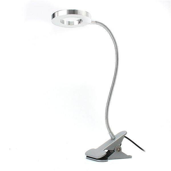 Flexible USB LED Clip-On Bedside Desk Reading Make Up Lamp White & Warm Light