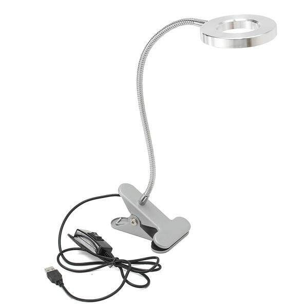 Flexible USB LED Clip-On Bedside Desk Reading Make Up Lamp White & Warm Light