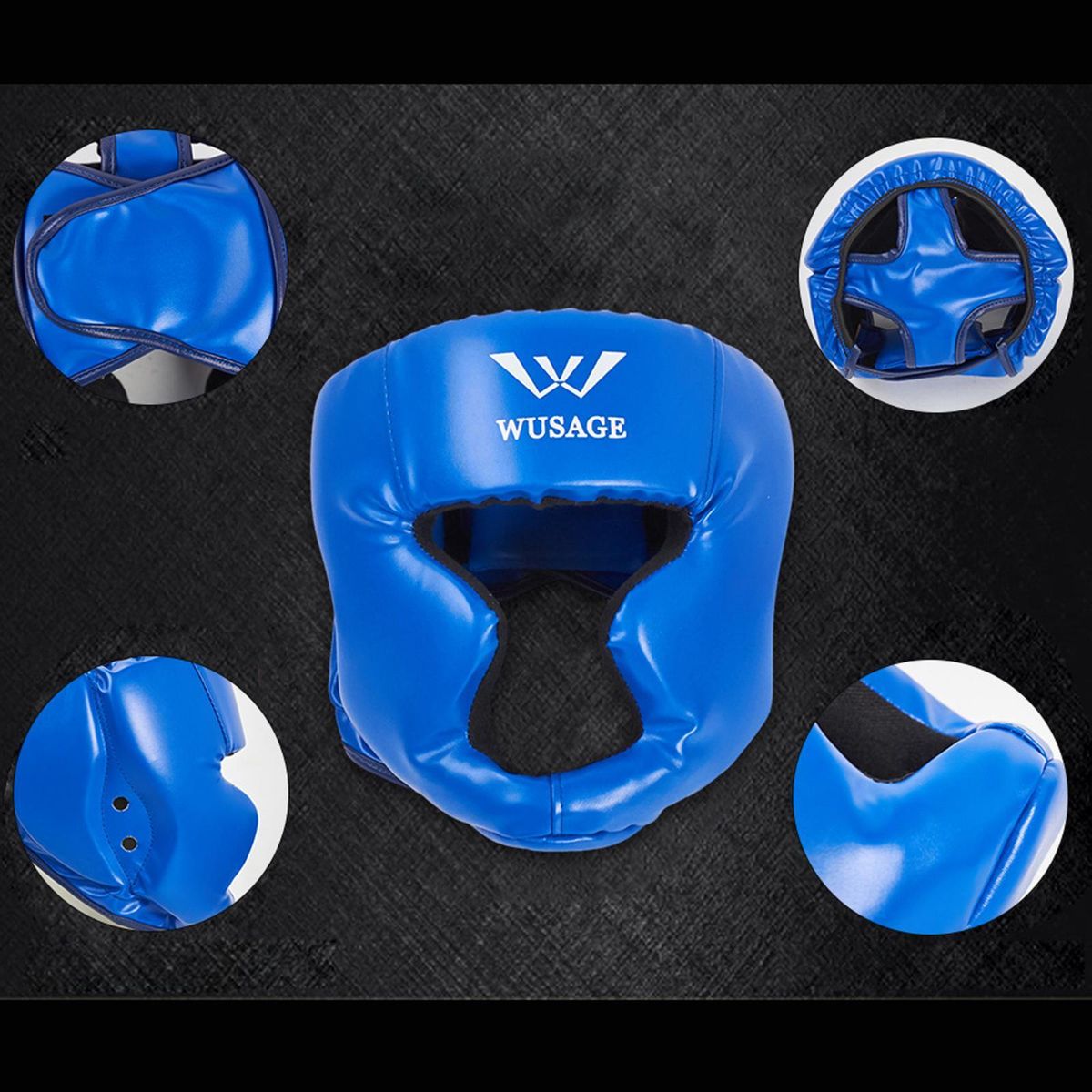 Boxing Headgear Impact Absorption Head Protection For Karate Blue S