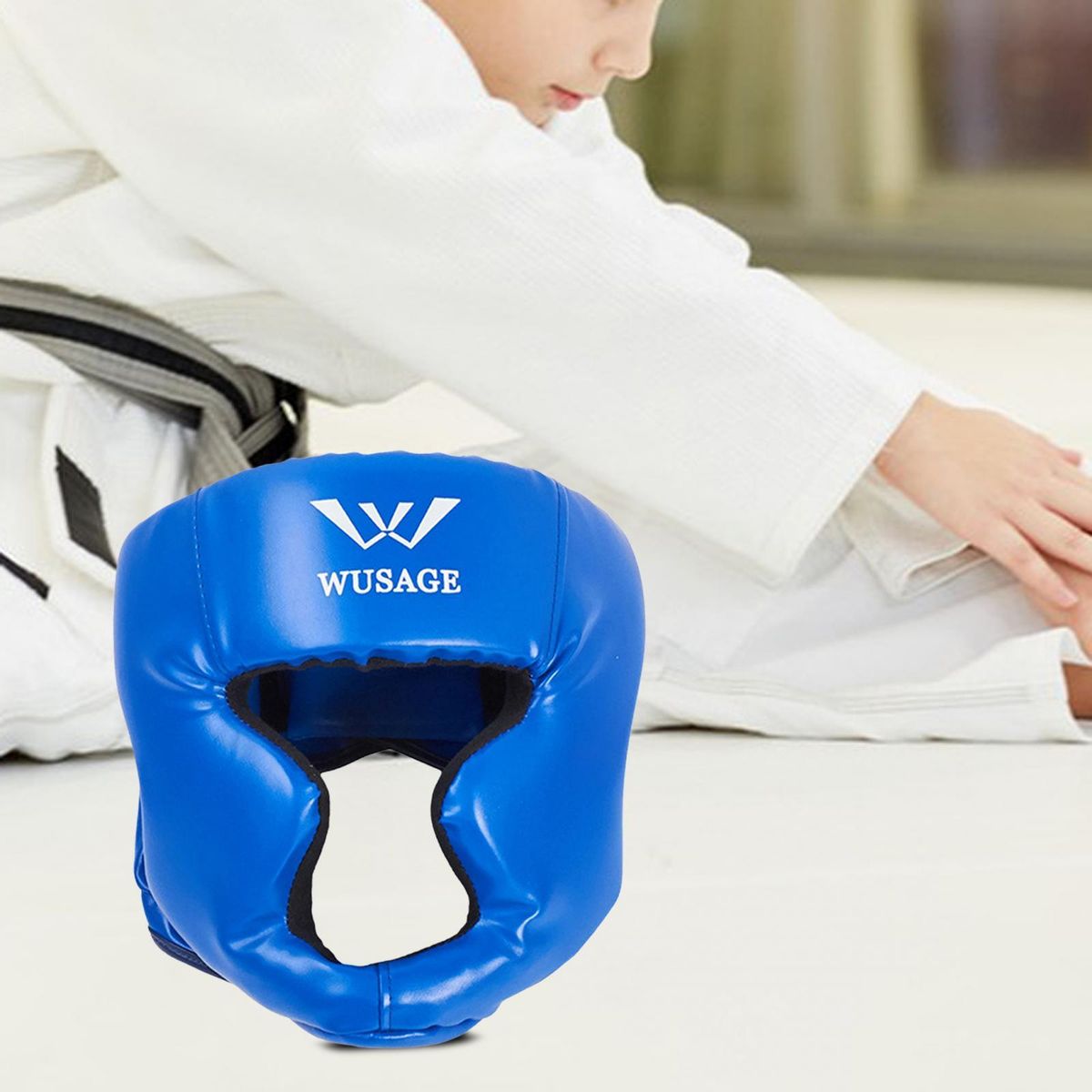 Boxing Headgear Impact Absorption Head Protection For Karate Blue S