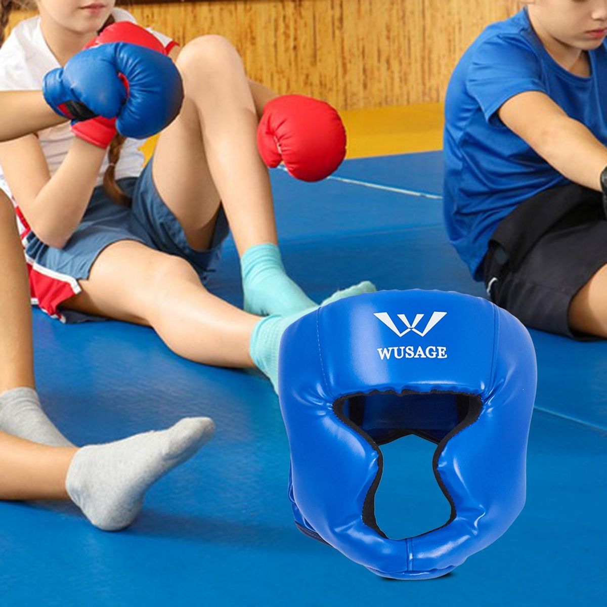 Boxing Headgear Impact Absorption Head Protection For Karate Blue S