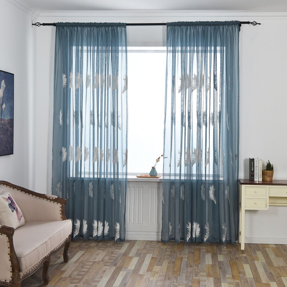Home Decor Tulle Voile Window Curtain Drape Panel Valances Gauze Living Room Modern White 3mx2.5m