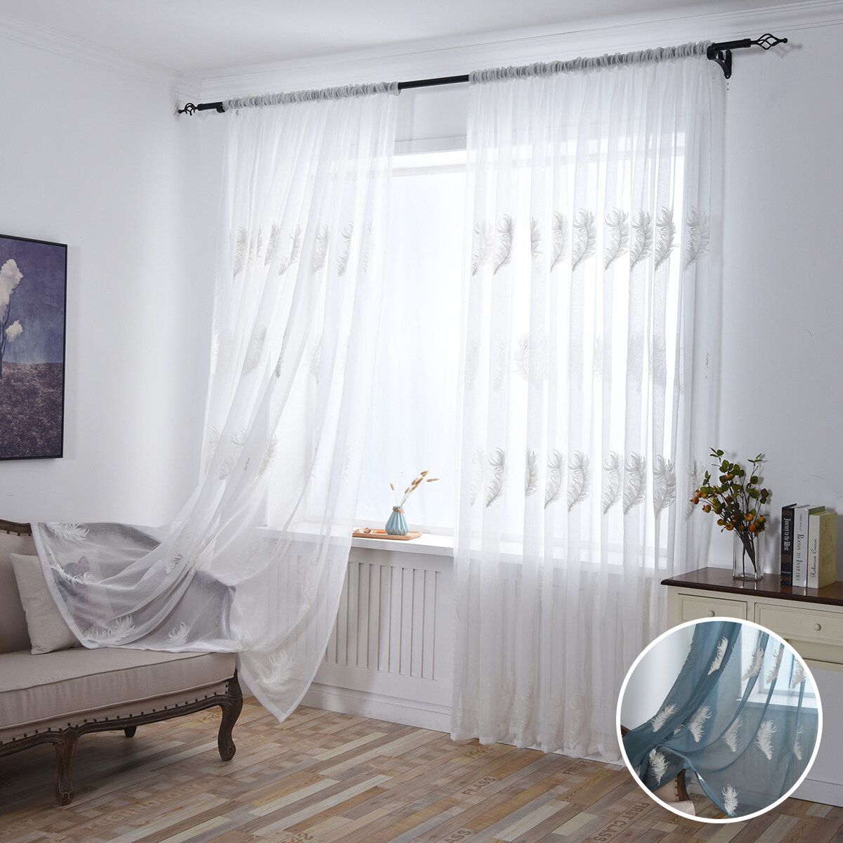 Home Decor Tulle Voile Window Curtain Drape Panel Valances Gauze Living Room Modern White 3mx2.5m