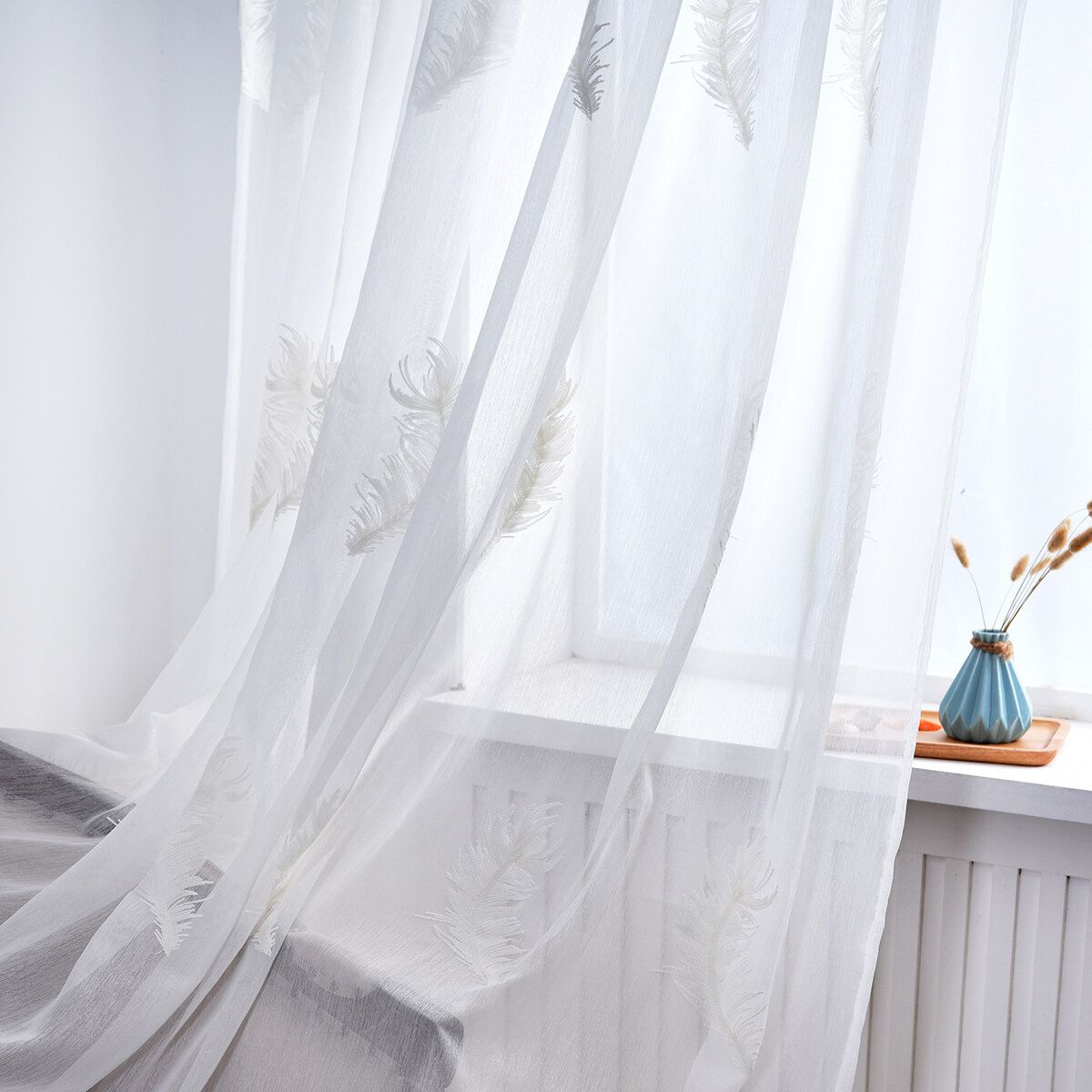 Home Decor Tulle Voile Window Curtain Drape Panel Valances Gauze Living Room Modern White 3mx2.5m