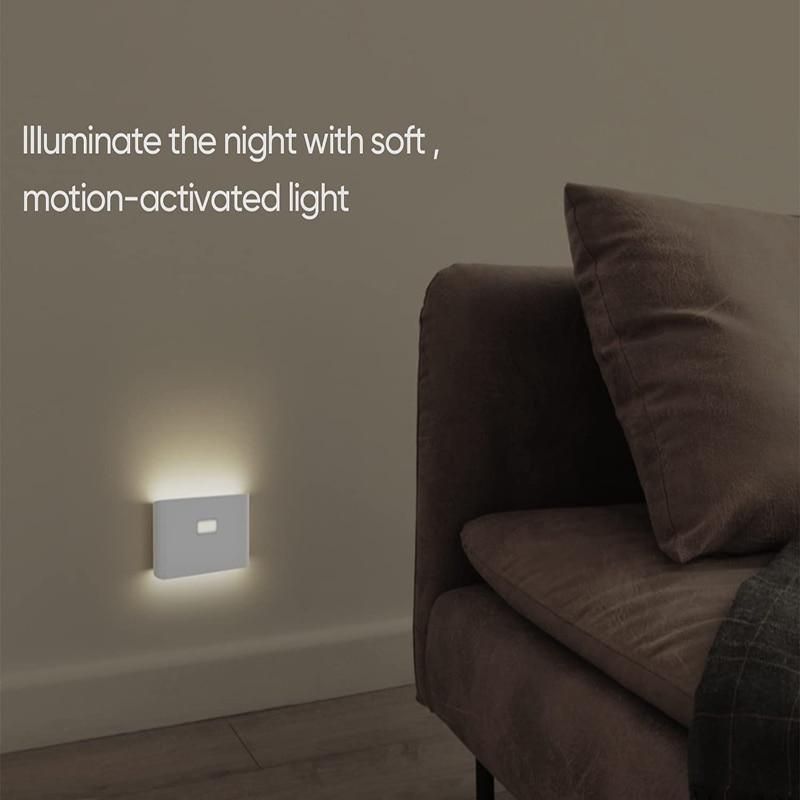 Motion Sensor LED Wireless Night Light Bedroom Lamp USB Rechargeable Energy-saving Automatic Wall-Mounted Body Induction Lamp