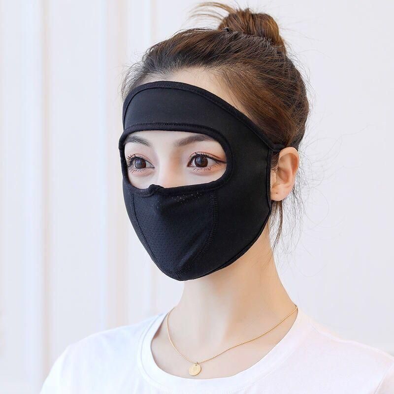 Safety sunscreen face mask, full face mask, face protection mask, summer driving and cycling ice silk mask
