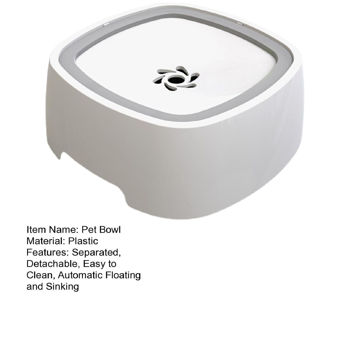 Dog Water Bowl Pet Dog Water Feeding Bowl Grey