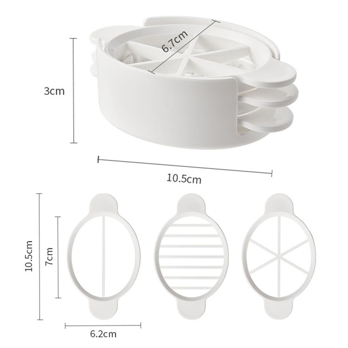 Easy-to-use Egg Cutter Multi-purpose Egg Fruit Slicer for Strawberry White