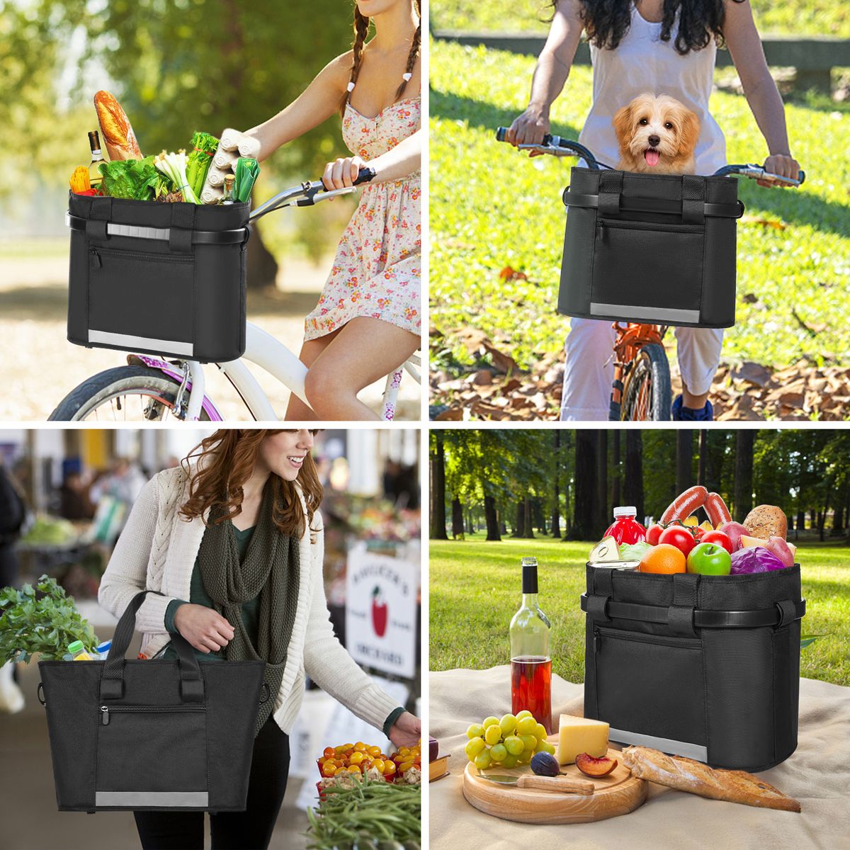 Bike Basket Quick Release Removable Folding Bicycle