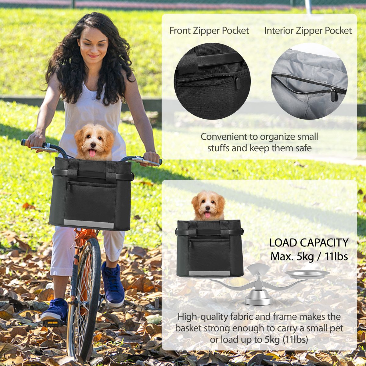 Bike Basket Quick Release Removable Folding Bicycle