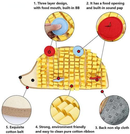 Dog Snuffle Mat Interactive Washable Pet Slow Feeding Mats Smelling Foraging Skills Trainer For Large Dogs Puppies Supplies