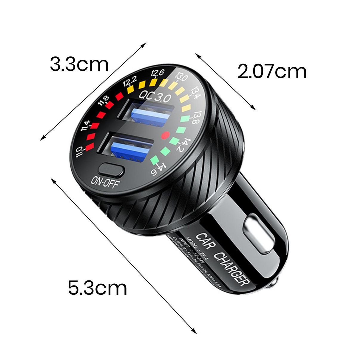 12-24v Universal Car Charger Turbocharge Touch High-speed Car Charger Black