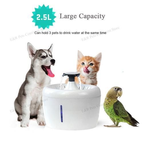 Automatic Cat Water Filter Fountain For Pets  Dispenser Large Drinking Bowl Cat Automatic Apple Drinking Filter 2.5L Capacity