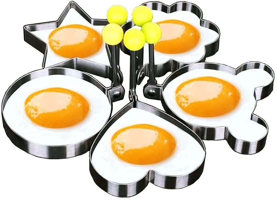 5PCS Stainless Steel Non-Stick Kitchen Egg & Pancake Mould