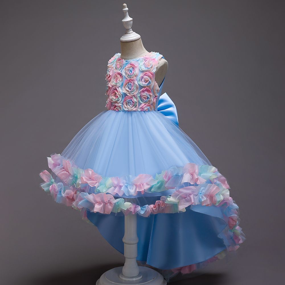 Girls Children Kids New Arrival Long Tail Wedding Evening Dinner Party Princess Dress Ball Gown