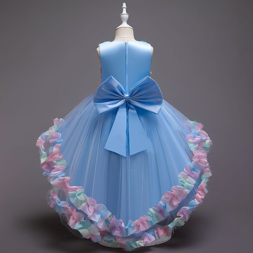 Girls Children Kids New Arrival Long Tail Wedding Evening Dinner Party Princess Dress Ball Gown