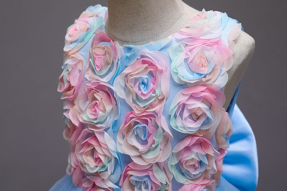 Girls Children Kids New Arrival Long Tail Wedding Evening Dinner Party Princess Dress Ball Gown