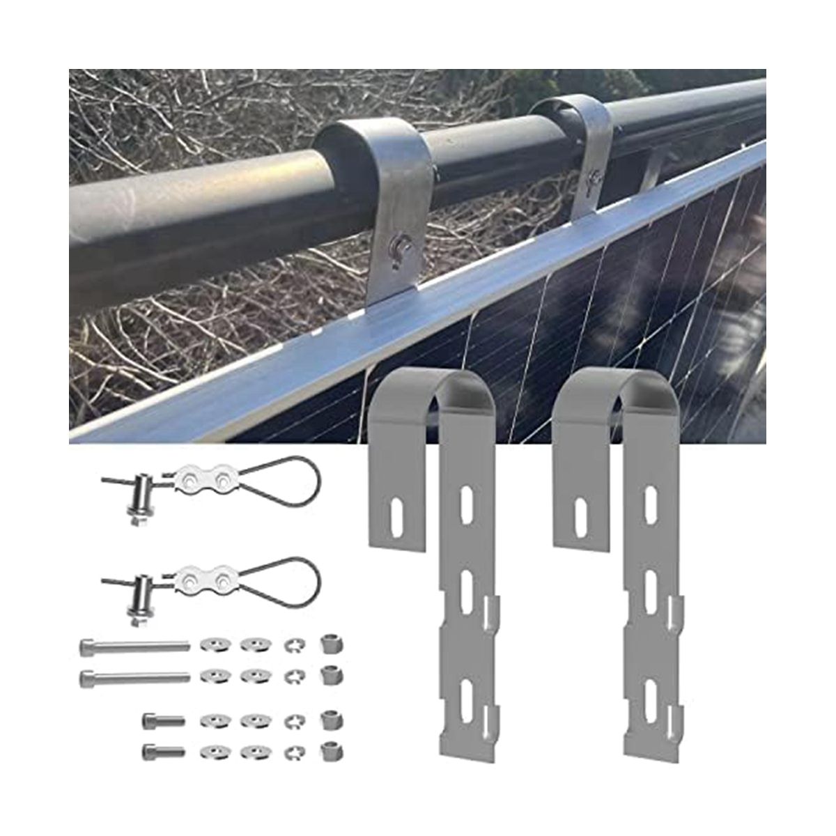 Solar Panel Mounting Bracket Simple Installation 2 Pcs Balcony Solar Module Bracket Solar Panel Holder for PV Module