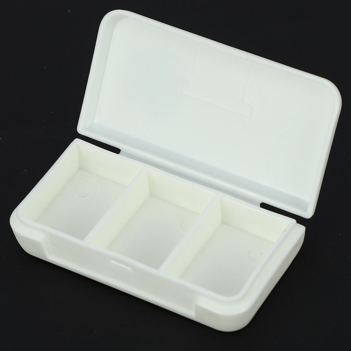 Three Compartments Mini Pill Box Travel Dispensing Box Leaf