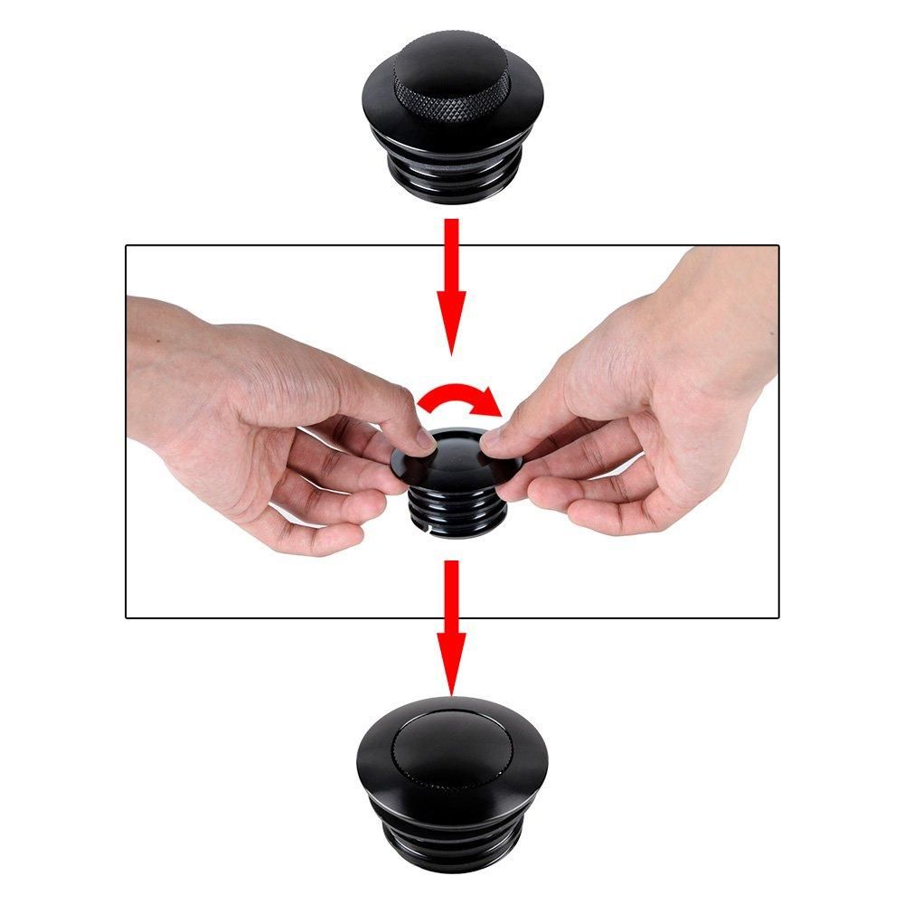Motorcycle Cap Pop Up Screw-In Flush Mount  Tank Cover For Harley Sportster Dyna Softail Fatboy 1982-2018