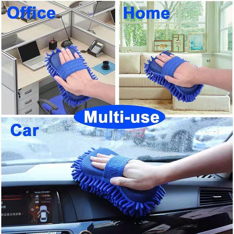 {MijaGrace} Microfiber Multi-Use Car Wash Sponge 4 Pcs -BLUE