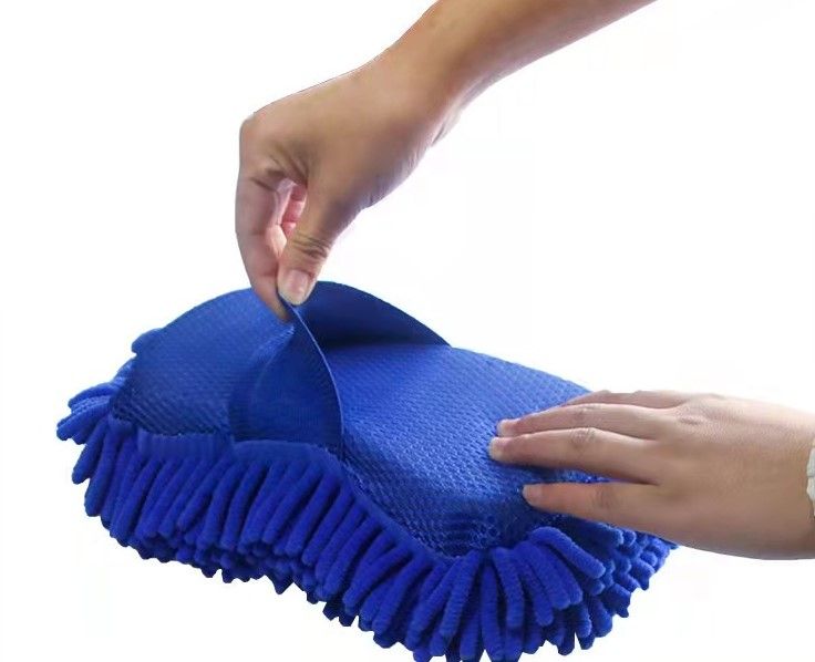 {MijaGrace} Microfiber Multi-Use Car Wash Sponge 4 Pcs -BLUE